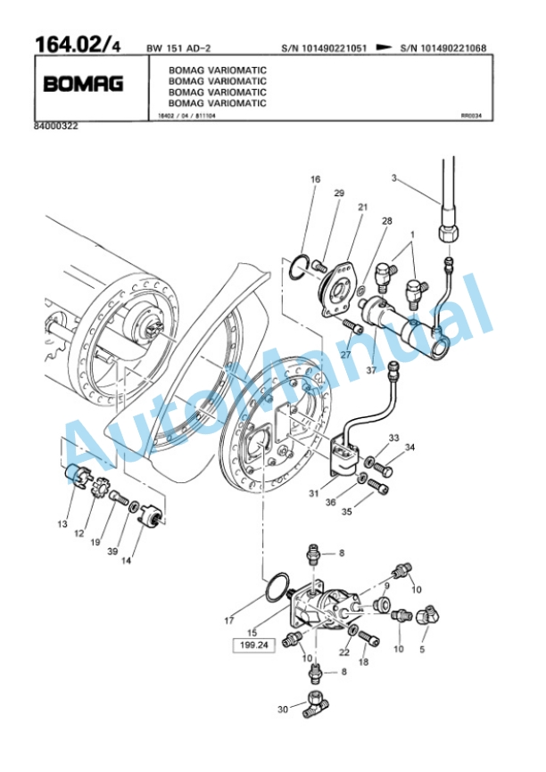 Bomag BW 151 AD-2 Tandem Vibratory Roller Spare Parts Catalogue 00810171-4