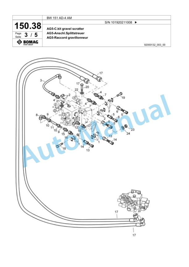 Bomag BW 151 AD-4 AM Tandem Vibratory Roller Spare Parts Catalogue 00817913-5