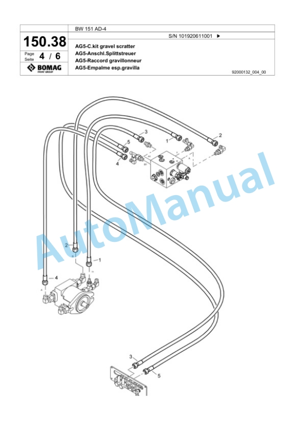 Bomag BW 151 AD-4 Tandem Vibratory Roller Spare Parts Catalogue 00818957-4