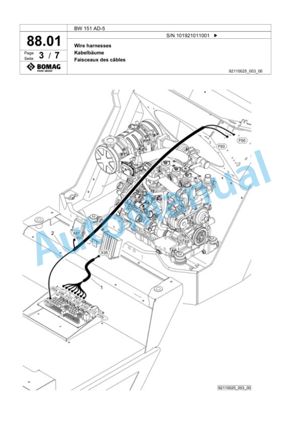 Bomag BW 151 AD-5 Tandem Vibratory Roller Spare Parts Catalogue 00824051-2