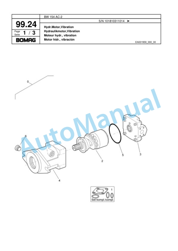 Bomag BW 154 AC-2 Combination Roller Spare Parts Catalogue 00817489-4