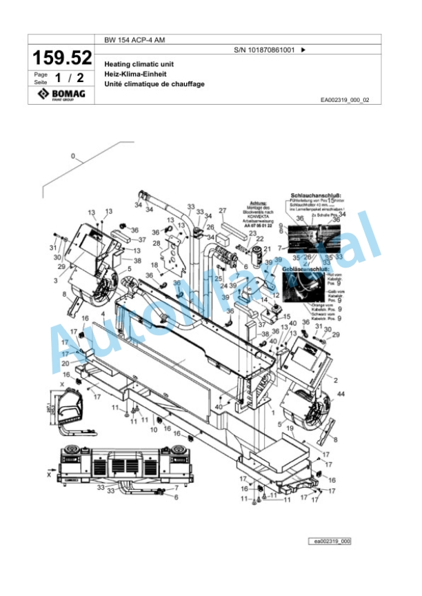 Bomag BW 154 ACP-4 AM Combination Roller Spare Parts Catalogue 00825673-5