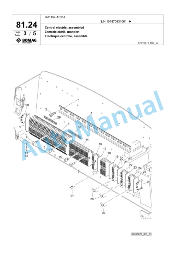 Bomag BW 154 ACP-4 Combination Roller Spare Parts Catalogue 00824721-2