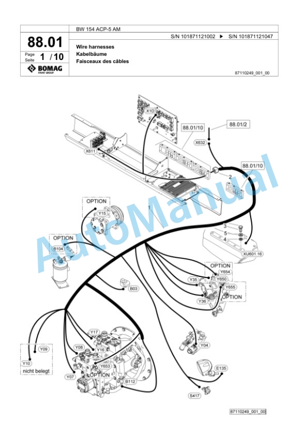 Bomag BW 154 ACP-5 AM Combination Roller Spare Parts Catalogue 00826315-2
