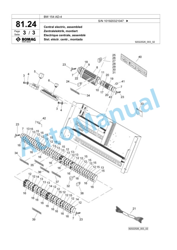 Bomag BW 154 AD-4 Tandem Vibratory Roller Spare Parts Catalogue 00824023-2