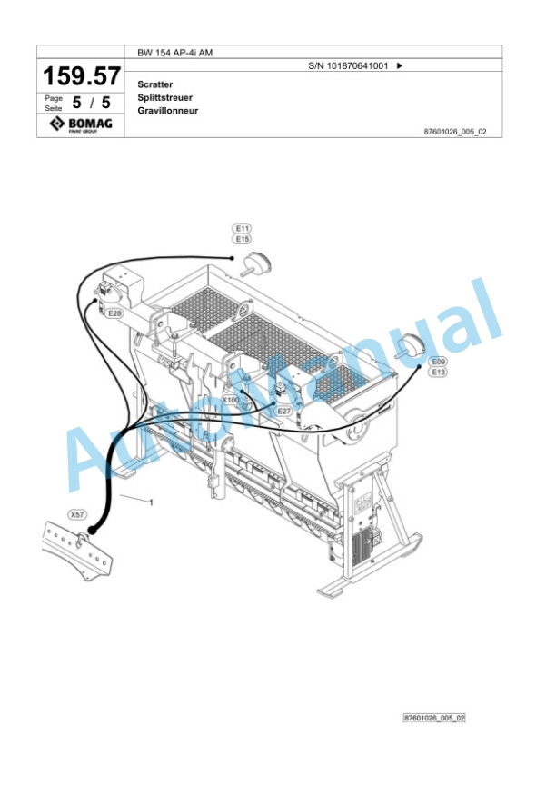 Bomag BW 154 AP-4i AM Tandem Vibratory Roller Spare Parts Catalogue 00824385-5