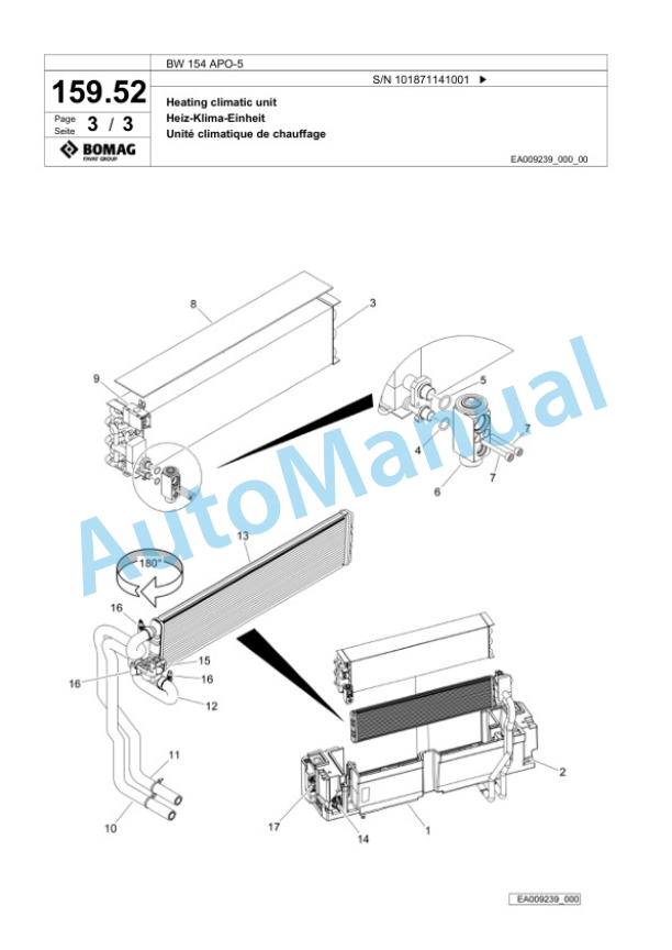 Bomag BW 154 APO-5 Tandem Vibratory Roller Spare Parts Catalogue 00826319-5