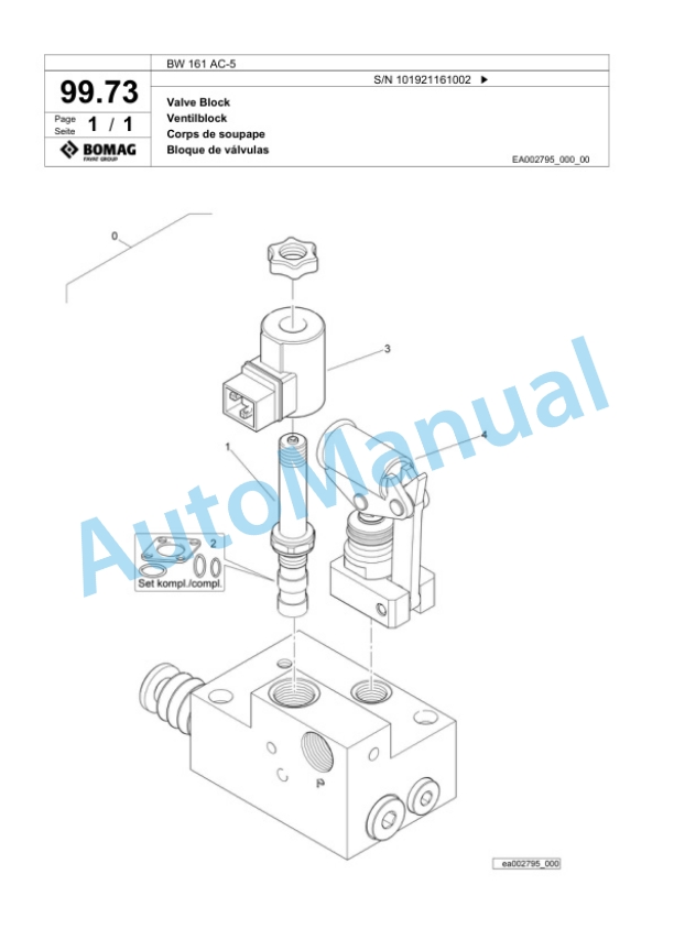 Bomag BW 161 AC-5 Combination Roller Spare Parts Catalogue 00824109-3