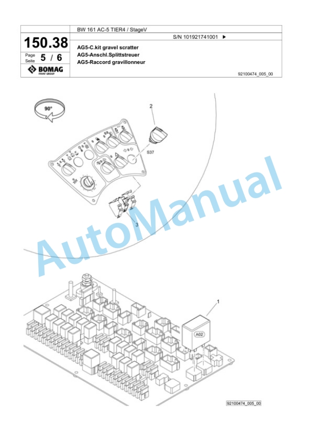 Bomag BW 161 AC-5 TIER4 - StageV Tandem Vibratory Roller Spare Parts Catalogue 00825635-3