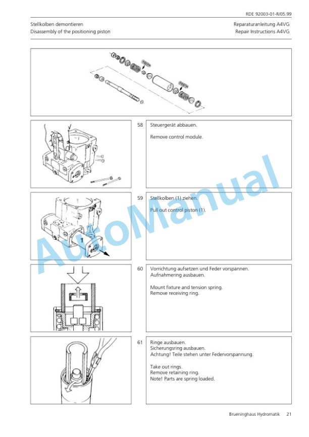 Alternative view of Bomag BW 161 AD-2, BW 202 AD-2 Tandem Vibratory Roller Repair Instructions 00819364