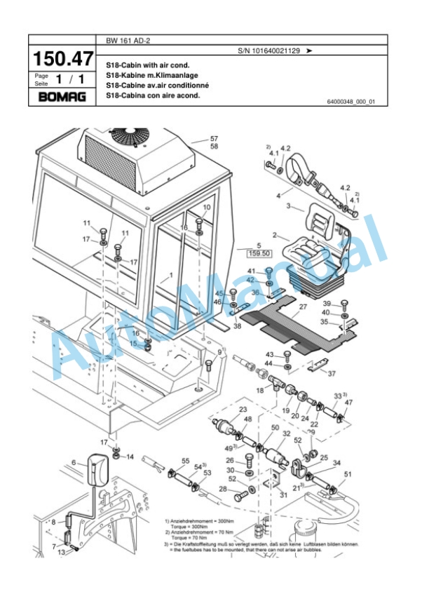 Bomag BW 161 AD-2 Combination Roller Spare Parts Catalogue 00817493-5