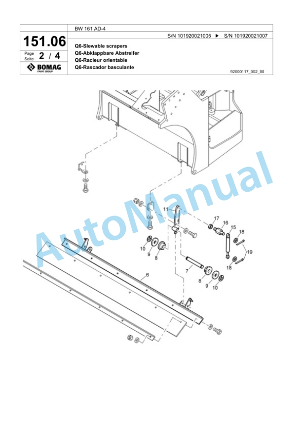 Bomag BW 161 AD-4 Tandem Vibratory Roller Spare Parts Catalogue 00817641-5