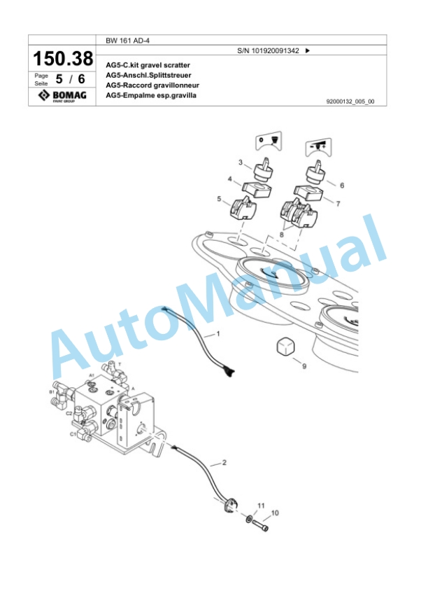 Bomag BW 161 AD-4 Tandem Vibratory Roller Spare Parts Catalogue 00824003-4