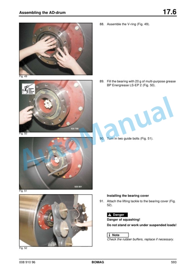 Alternative view of Bomag BW 161 AD-4 to BW 161 AC-4 Tandem Vibratory Roller Service Manual 00891096