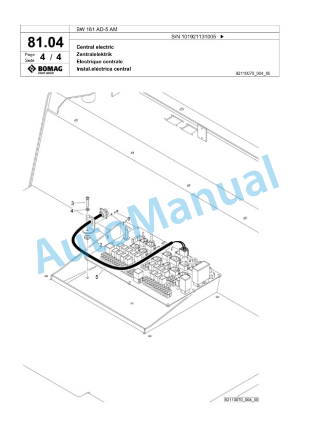 Bomag BW 161 AD-5 AM Tandem Vibratory Roller Spare Parts Catalogue 00824107-2