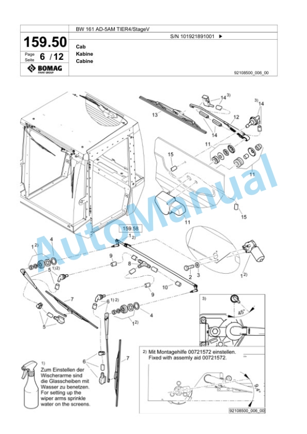 Bomag BW 161 AD-5AM TIER4 - StageV Tandem Vibratory Roller Spare Parts Catalogue 00826603-5