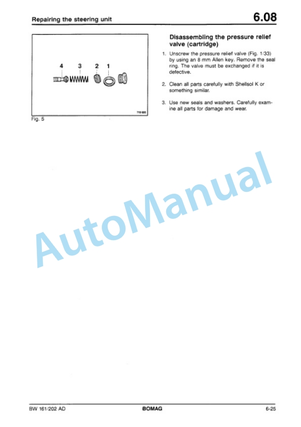 Bomag BW 161 AD, BW 202 AD Tandem Vibratory Roller Repair Instructions 00819132-5