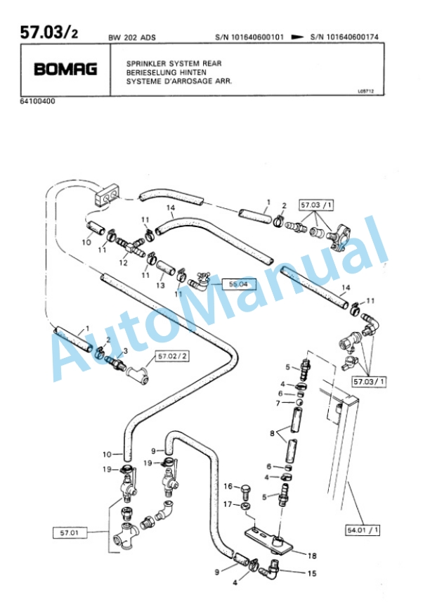 Bomag BW 161 AD, BW 202 AD Tandem Vibratory Roller Spare Parts Catalogue 00810058-5
