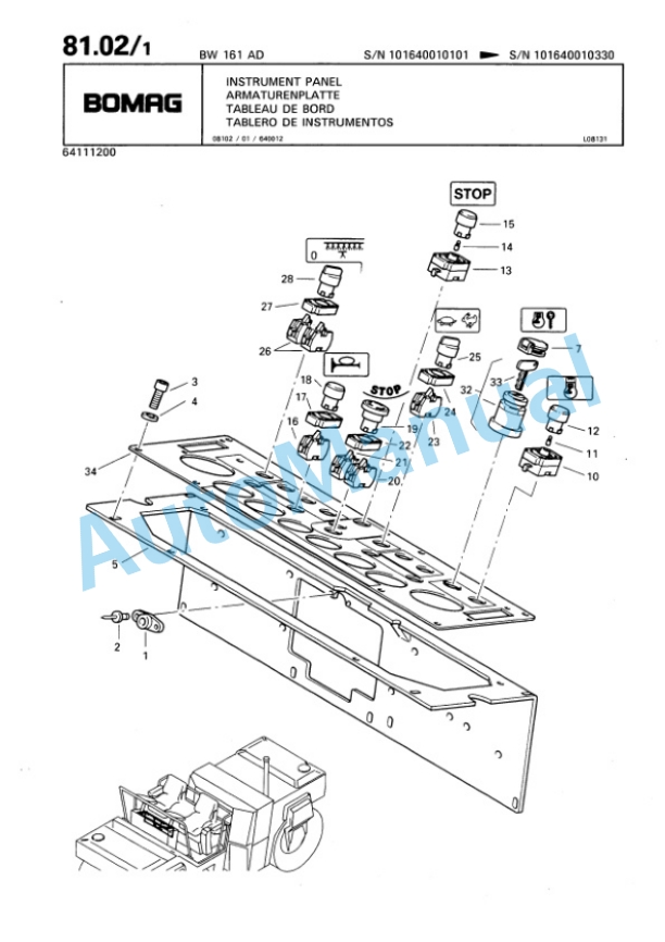 Bomag BW 161 AD Tandem Vibratory Roller Spare Parts Catalogue 00810085-2