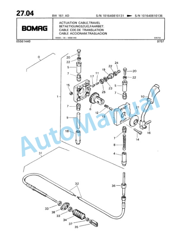 Bomag BW 161 AD Tandem Vibratory Roller Spare Parts Catalogue 00814629-2