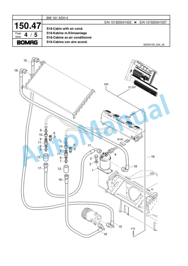 Bomag BW 161 ADH-4 Tandem Vibratory Roller Spare Parts Catalogue 00817739-5