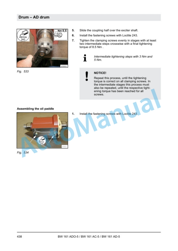 Alternative view of Bomag BW 161 ADO-5, BW 161 AC-5, BW 161 AD-5 Tandem Vibratory Roller Service Manual 00892549