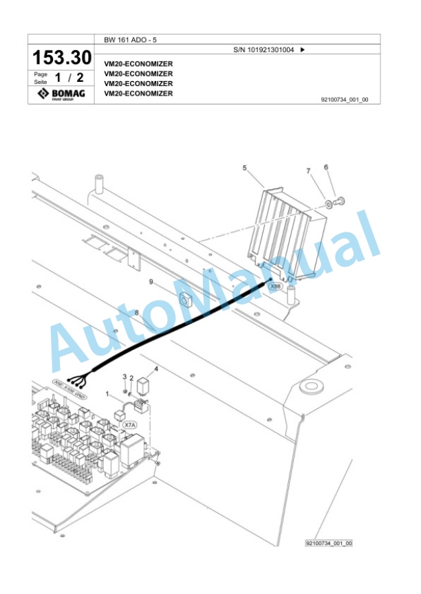 Bomag BW 161 ADO-5 Tandem Vibratory Roller Spare Parts Catalogue 00824359-5