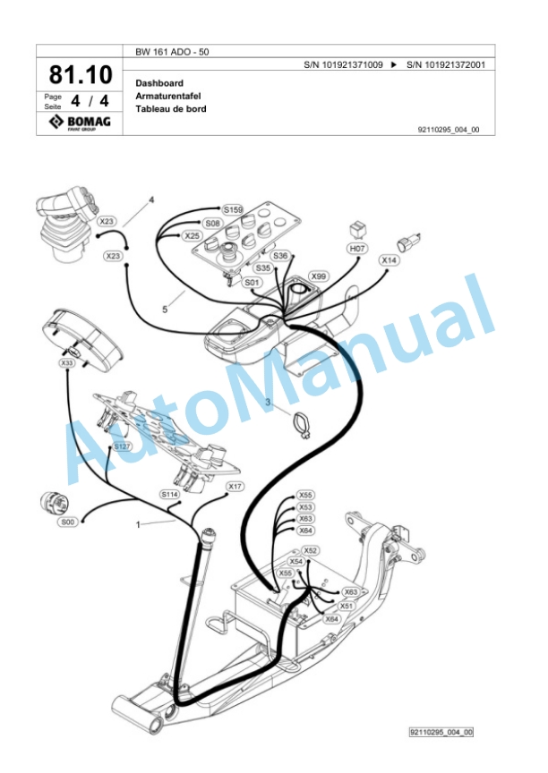 Bomag BW 161 ADO-50 Tandem Vibratory Roller Spare Parts Catalogue 00824417-2