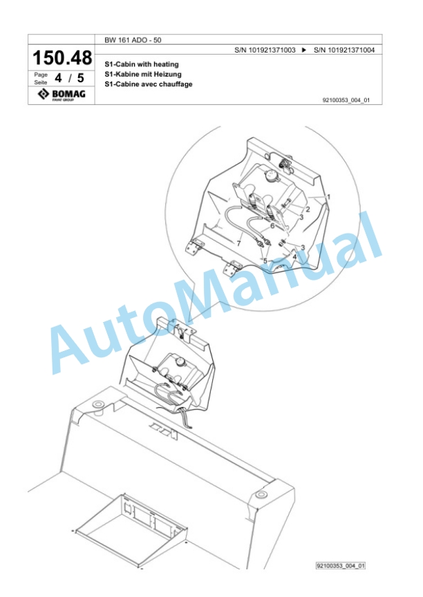 Bomag BW 161 ADO-50 Tandem Vibratory Roller Spare Parts Catalogue 00824417-4