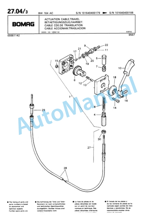 Bomag BW 164 AC Combination Roller Spare Parts Catalogue 00810154-2