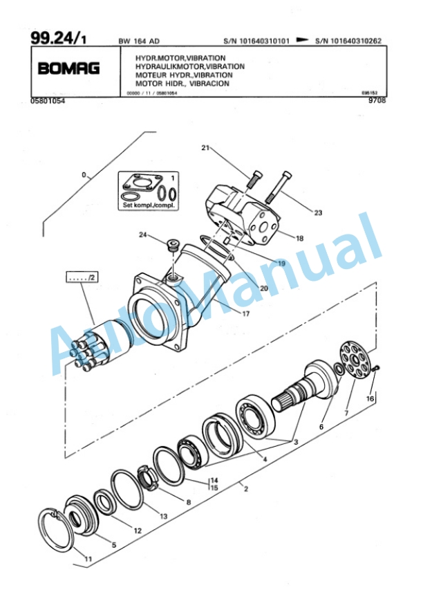 Bomag BW 164 AD Tandem Vibratory Roller Spare Parts Catalogue 00810097-4