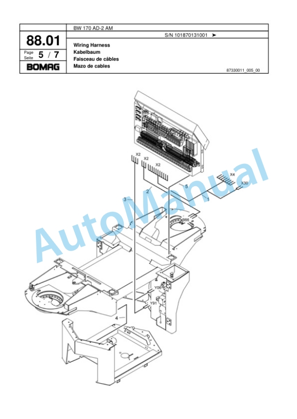 Bomag BW 170 AD-2 AM Tandem Vibratory Roller Spare Parts Catalogue 00817716-2