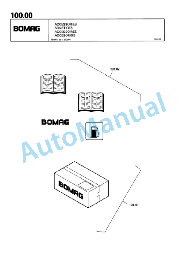 Bomag BW 172 D-2, BW 172 DH-2 Single Drum Wheel Drive Vibratory Roller Spare Parts Catalogue 00810070-5