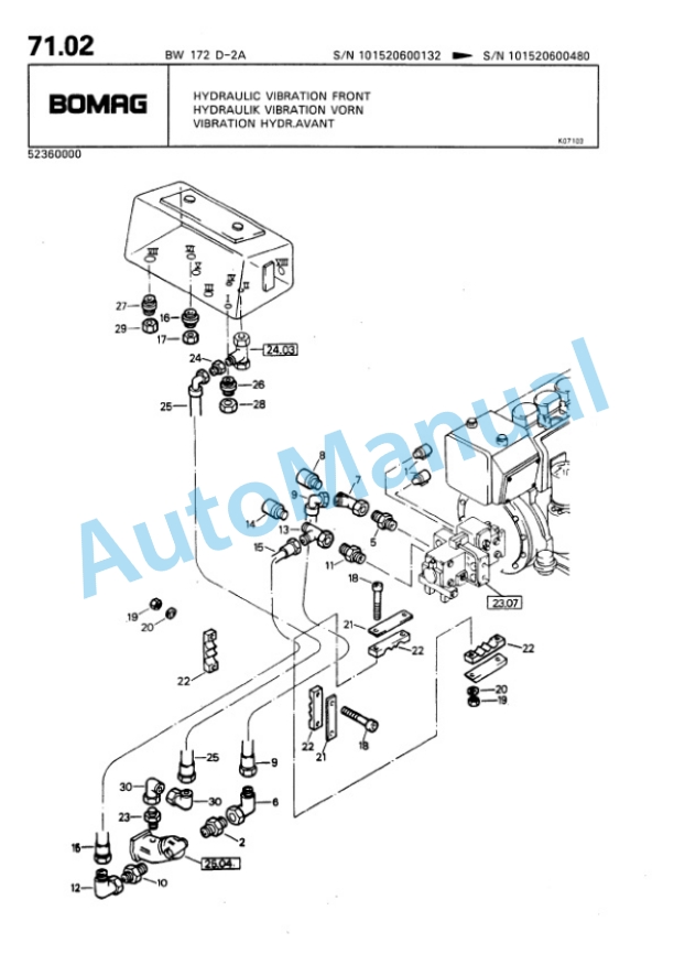 Bomag BW 172 D, BW 172 D2 Ampl Single Drum Wheel Drive Vibratory Roller Spare Parts Catalogue 00810027-5