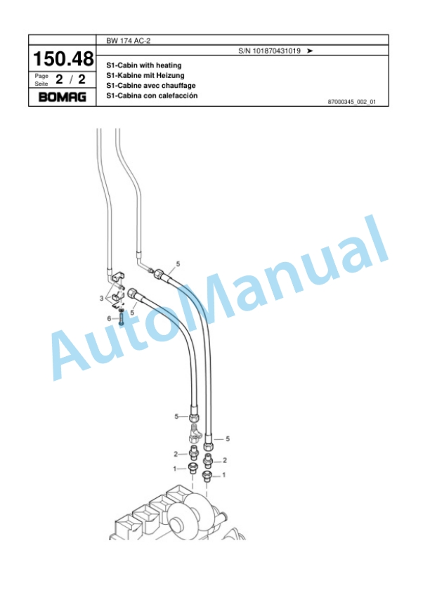 Bomag BW 174 AC-2 Combination Roller Spare Parts Catalogue 00817712-4