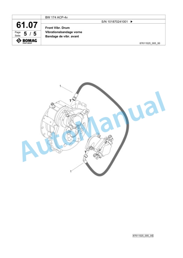 Bomag BW 174 ACP-4v Combination Roller Spare Parts Catalogue 00825825-2