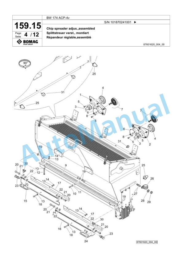 Bomag BW 174 ACP-4v Combination Roller Spare Parts Catalogue 00825825-5