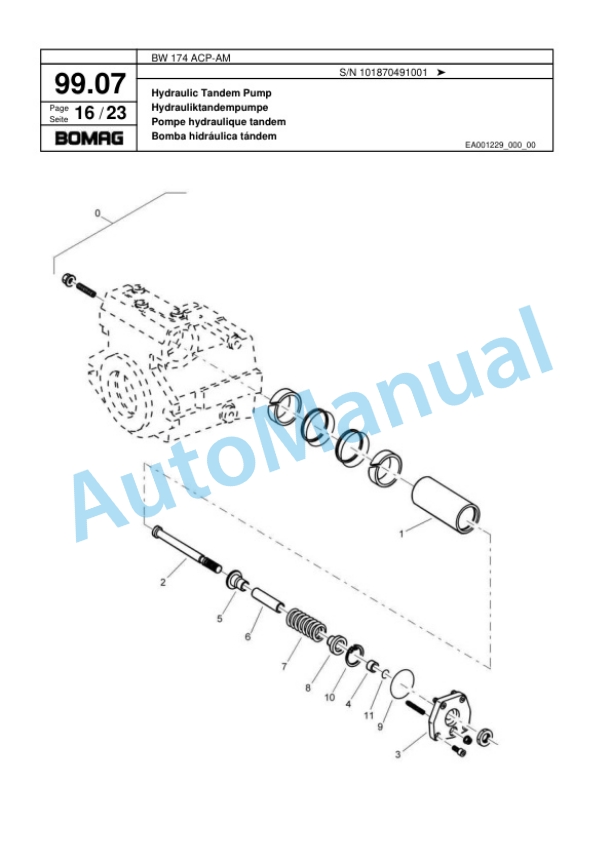 Bomag BW 174 ACP-AM Combination Roller Spare Parts Catalogue 00818535-3