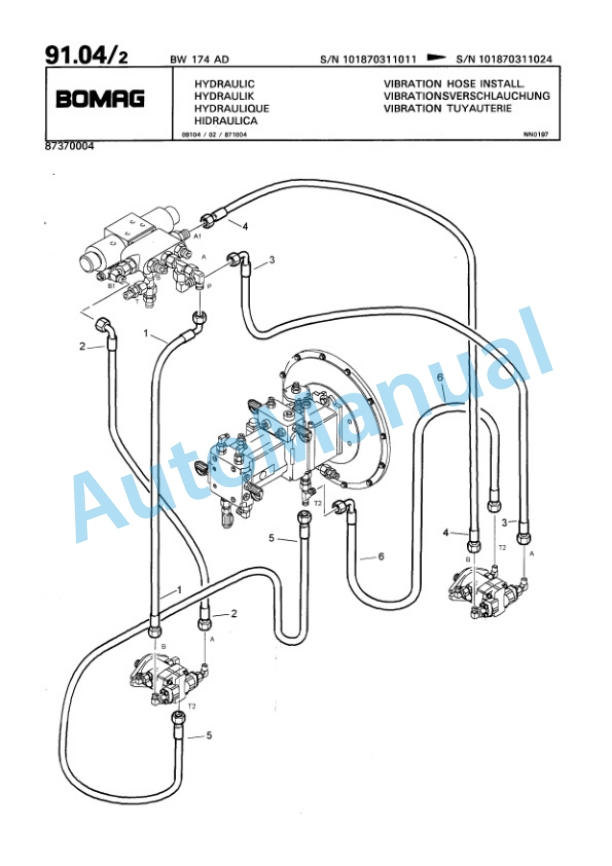 Bomag BW 174 AD Tandem Vibratory Roller Spare Parts Catalogue 00811435-3