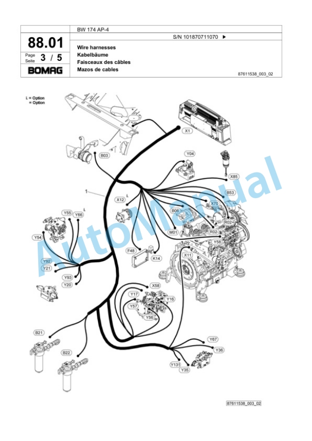 Bomag BW 174 AP-4 Tandem Vibratory Roller Spare Parts Catalogue 00818847-2