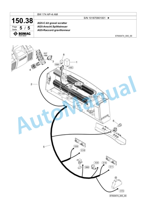 Bomag BW 174 AP-4i AM Tandem Vibratory Roller Spare Parts Catalogue 00824627-4