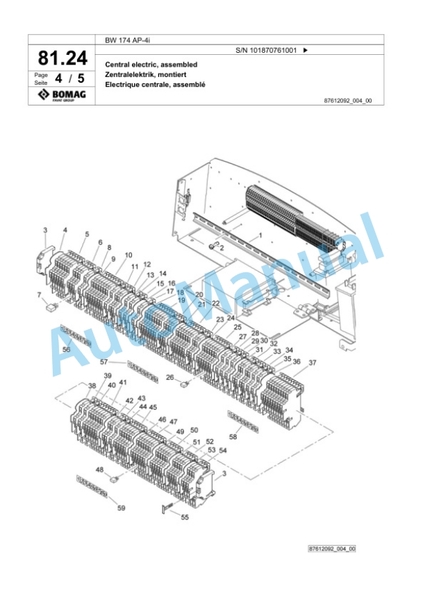 Bomag BW 174 AP-4i Tandem Vibratory Roller Spare Parts Catalogue 00824095-2