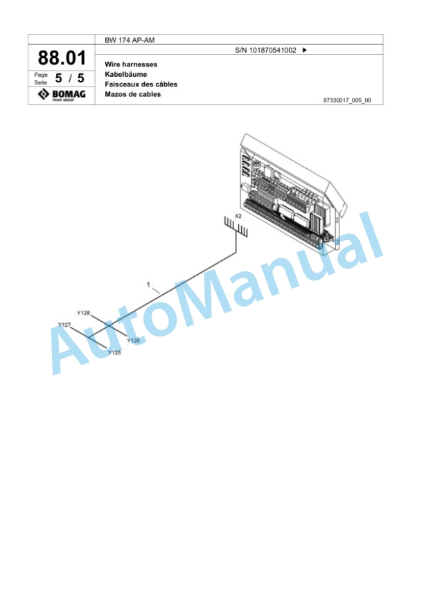 Bomag BW 174 AP-AM Tandem Vibratory Roller Spare Parts Catalogue 00818343-2