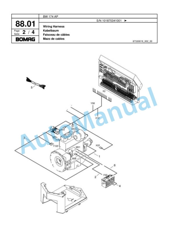Bomag BW 174 AP Tandem Vibratory Roller Spare Parts Catalogue 00818395-2