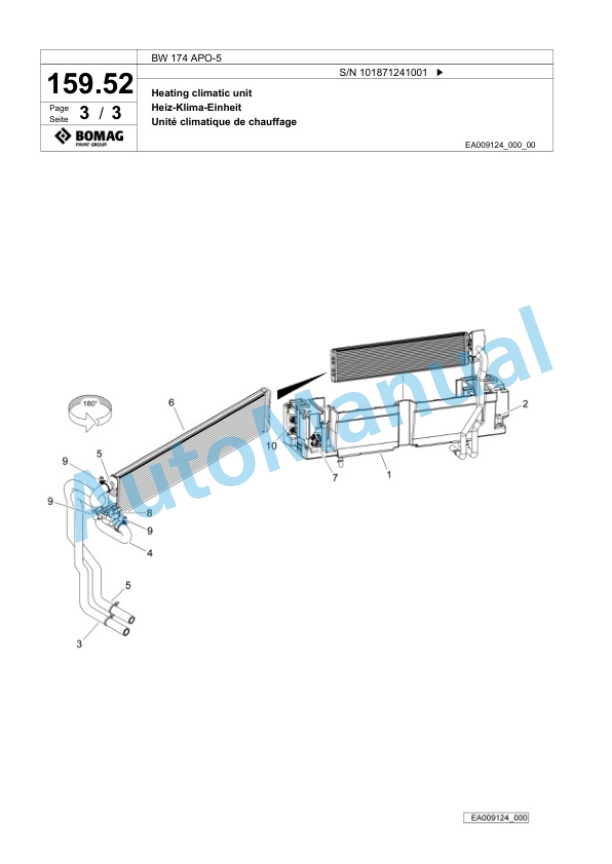 Bomag BW 174 APO-5 Tandem Vibratory Roller Spare Parts Catalogue 00826329-5