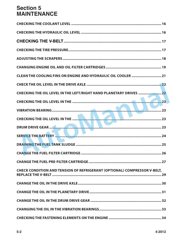 Bomag BW 177 D-50, BW 177 DH-50, BW 177 PDH-50 Single Drum Vibratory Roller Operating and Maintenance Instructions 0852820-2
