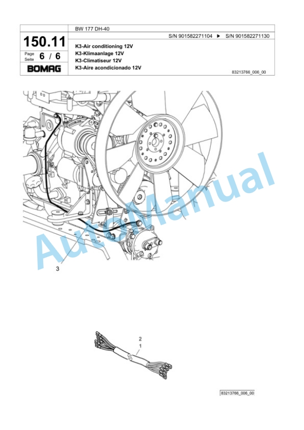 Bomag BW 177 DH-40 Single Drum Wheel Drive Vibratory Roller Spare Parts Catalogue 00818169-3