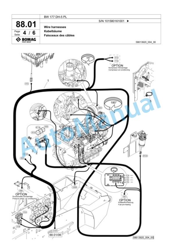 Bomag BW 177 DH-5 PL Single Drum Wheel Drive Vibratory Roller Spare Parts Catalogue 00827073-2