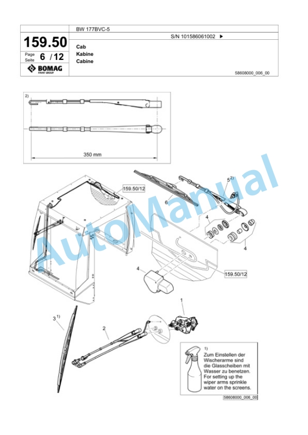 Bomag BW 177BVC-5 Single Drum Wheel Drive Vibratory Roller Spare Parts Catalogue 00824479-4