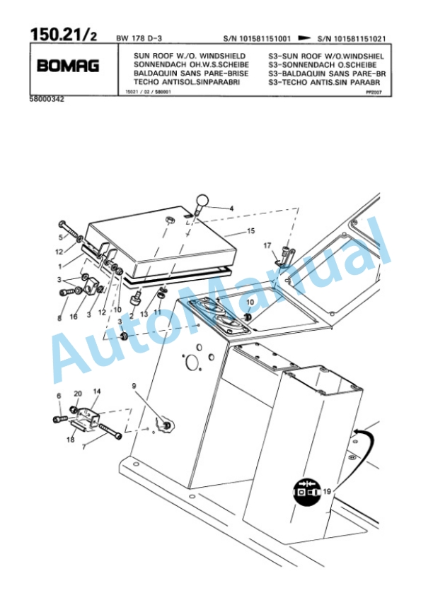 Bomag BW 178 D-3 Single Drum Wheel Drive Vibratory Roller Spare Parts Catalogue 00815515-3